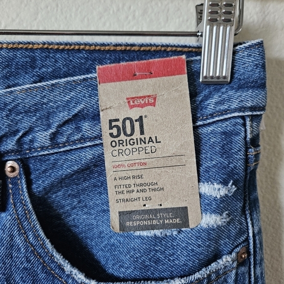 Nwts 501 Levis High Rise Straight Leg Cropped 31x26 - Picture 2 of 11